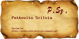 Petkovits Szilvia névjegykártya
