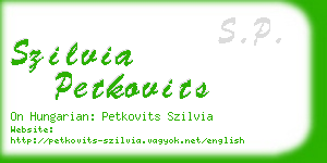 szilvia petkovits business card